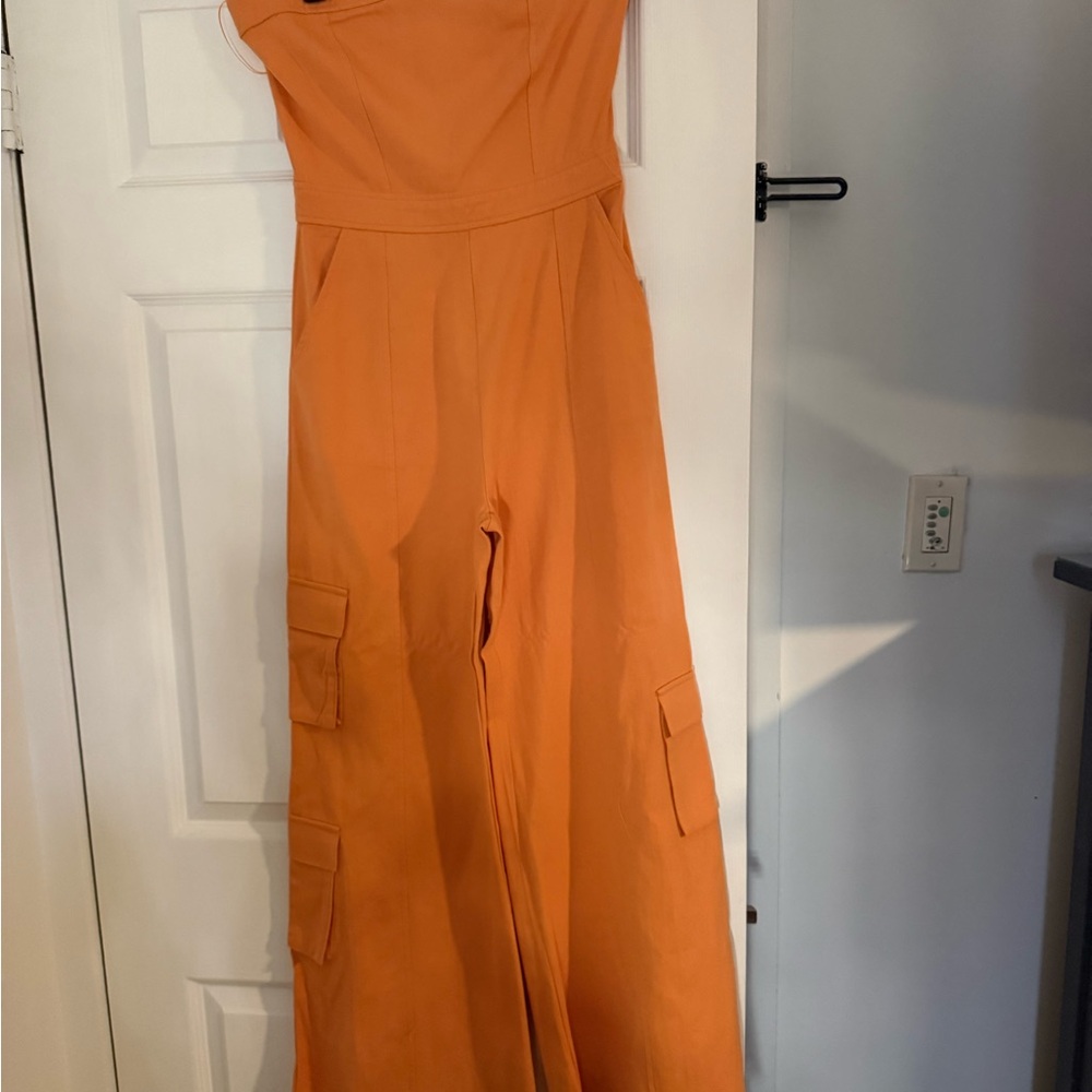The Vintage Shop Strapless Orange Jumpsuit